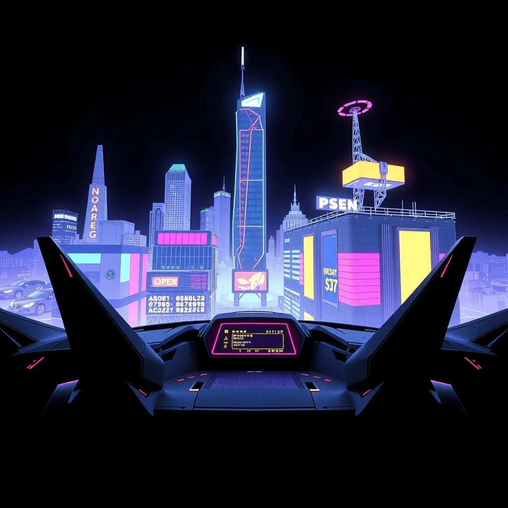 Cyberpunk action game interface